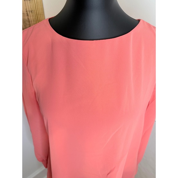 Zenana Women's Size Small Coral Sheer Long Sleeve Blouse - Picture 2 of 8
